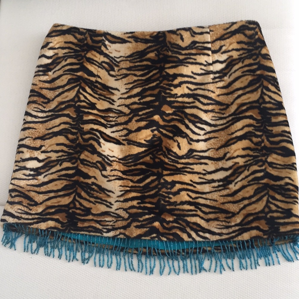 Vintage 90's Guess Velveteen Beaded Micro Mini